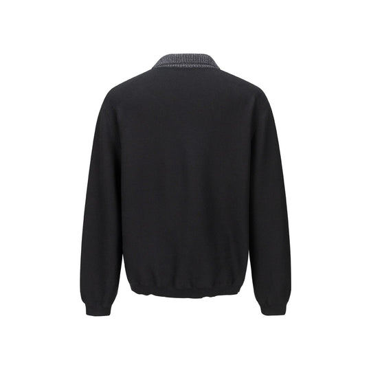 Herren Feinstrick-Polo-Pullover mit Strukturkragen und Knopfleiste Nord Taschen