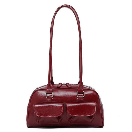 Damen Hobo-Tasche mit praktischen Außentaschen und glänzender Oberfläche Nord Taschen