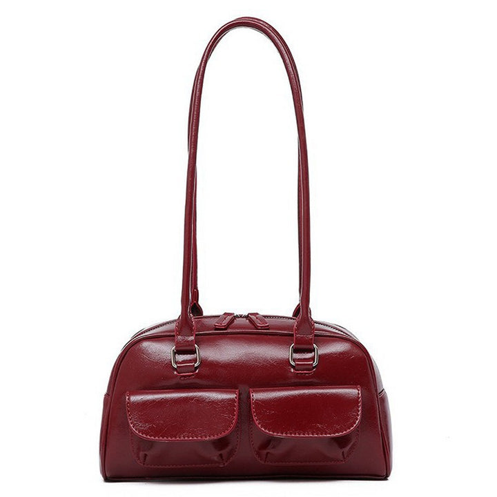 Damen Hobo-Tasche mit praktischen Außentaschen und glänzender Oberfläche Nord Taschen