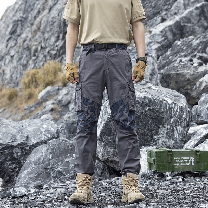 Herren Robust‑Tactical Cargohose mit Camouflage‑Kniepaneelen, Elastischem Saum und Utility‑Taschen Nord Taschen