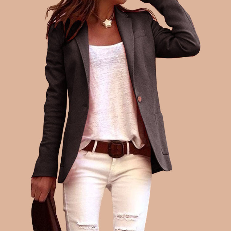 Damen Taillierter Ein-Knopf-Blazer mit aufgesetzten Taschen Nord Taschen