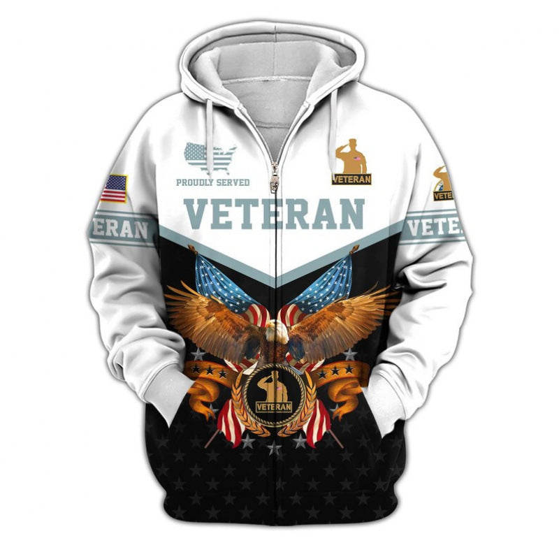 Herren Kapuzensweater mit amerikanischem Veteranenmotiv Nord Taschen