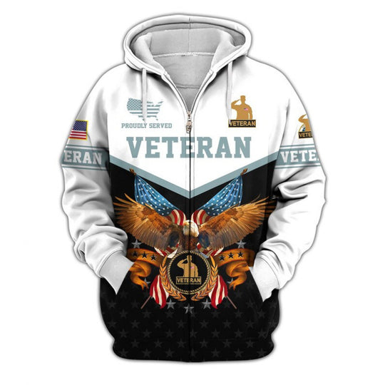 Herren Kapuzensweater mit amerikanischem Veteranenmotiv Nord Taschen