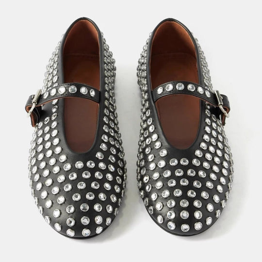 Damen Modische Ballerinas mit Strassverzierungen und komfortablem Fußbett - Vittorelli