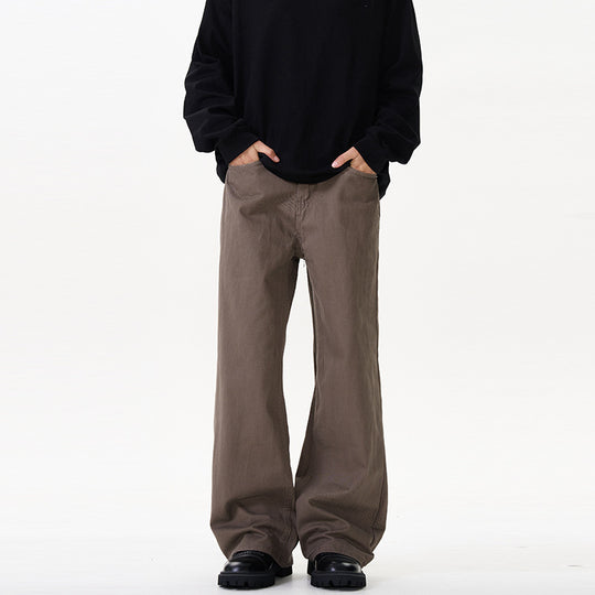 Unisex Weit geschnittene Chinohose mit tiefem Schritt und lässigem Bund Nord Taschen