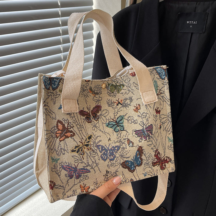 Damen Tasche mit floralem Muster und robusten Tragegriffen Nord Taschen