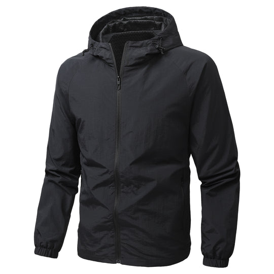 Herren Leichte Kapuzen-Übergangsjacke mit wind- und wasserabweisendem Funktionsmaterial Nord Taschen
