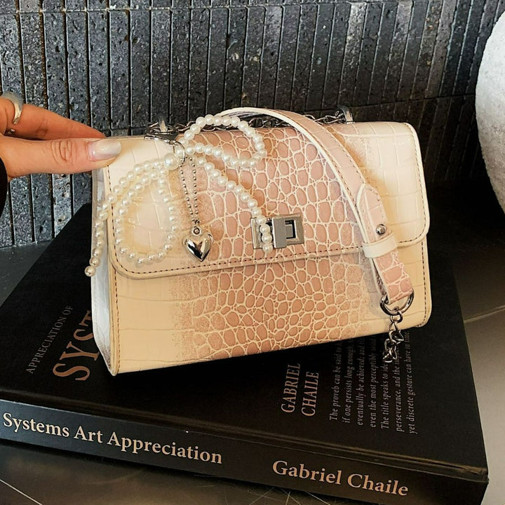 Damen elegante Kettenhandtasche mit strukturiertem Krokodil-Design Nord Taschen