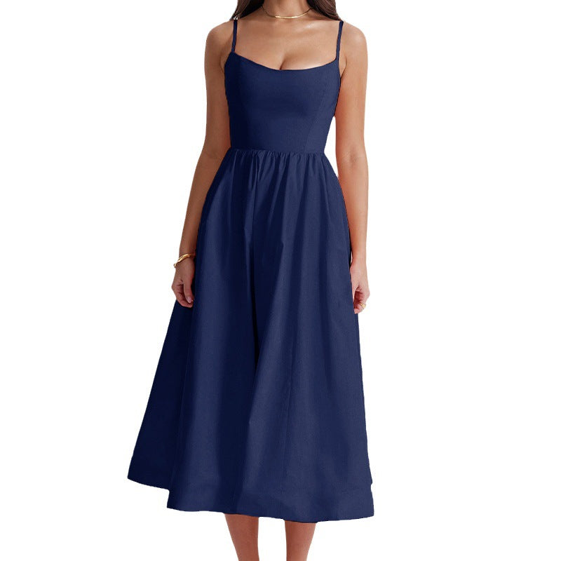 Damen Maxikleid mit floralem Print und verstellbaren Spaghettiträgern