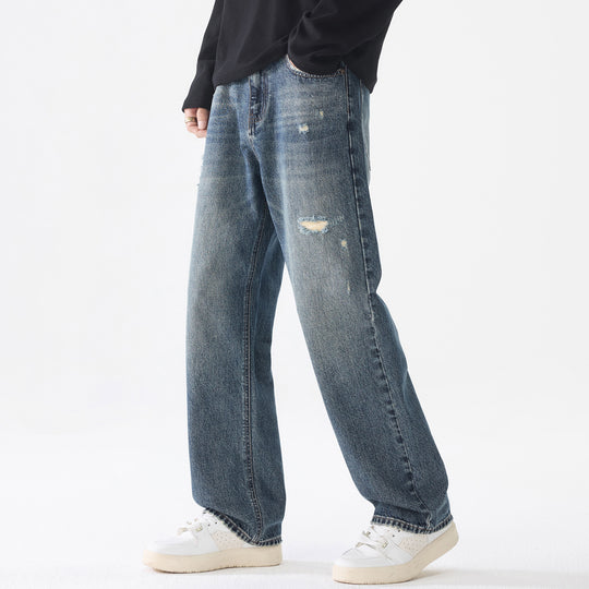 Herren Locker geschnittene Baggy-Jeans aus robustem Denim mit Distressed-Details Nord Taschen