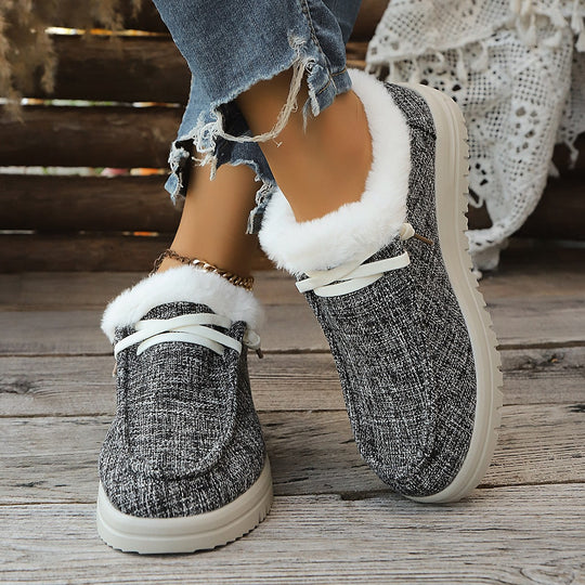 Damen Gefütterte Slip-On-Pantoletten mit Teddyfutter und profilierter Plateau-Sohle Nord Taschen
