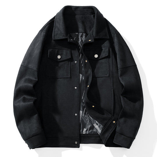 Herren Wildlederoptik Truckerjacke mit gesteppter Innenfütterung und Pattentaschen Nord Taschen