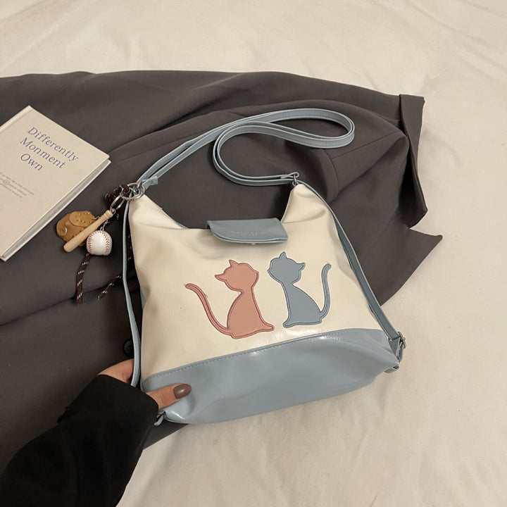 Damen Designer Umhängetasche mit verspieltem Katzenmotiv Nord Taschen