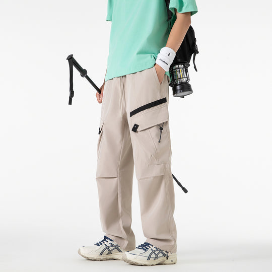 Herren Weite Utility-Cargo-Hose mit Tunnelzugbund, Multifachtaschen und verstellbaren Beinabschlüssen Nord Taschen
