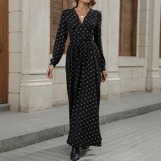 Damen Elegantes Maxikleid mit Spitze und Rüschen Nord Taschen