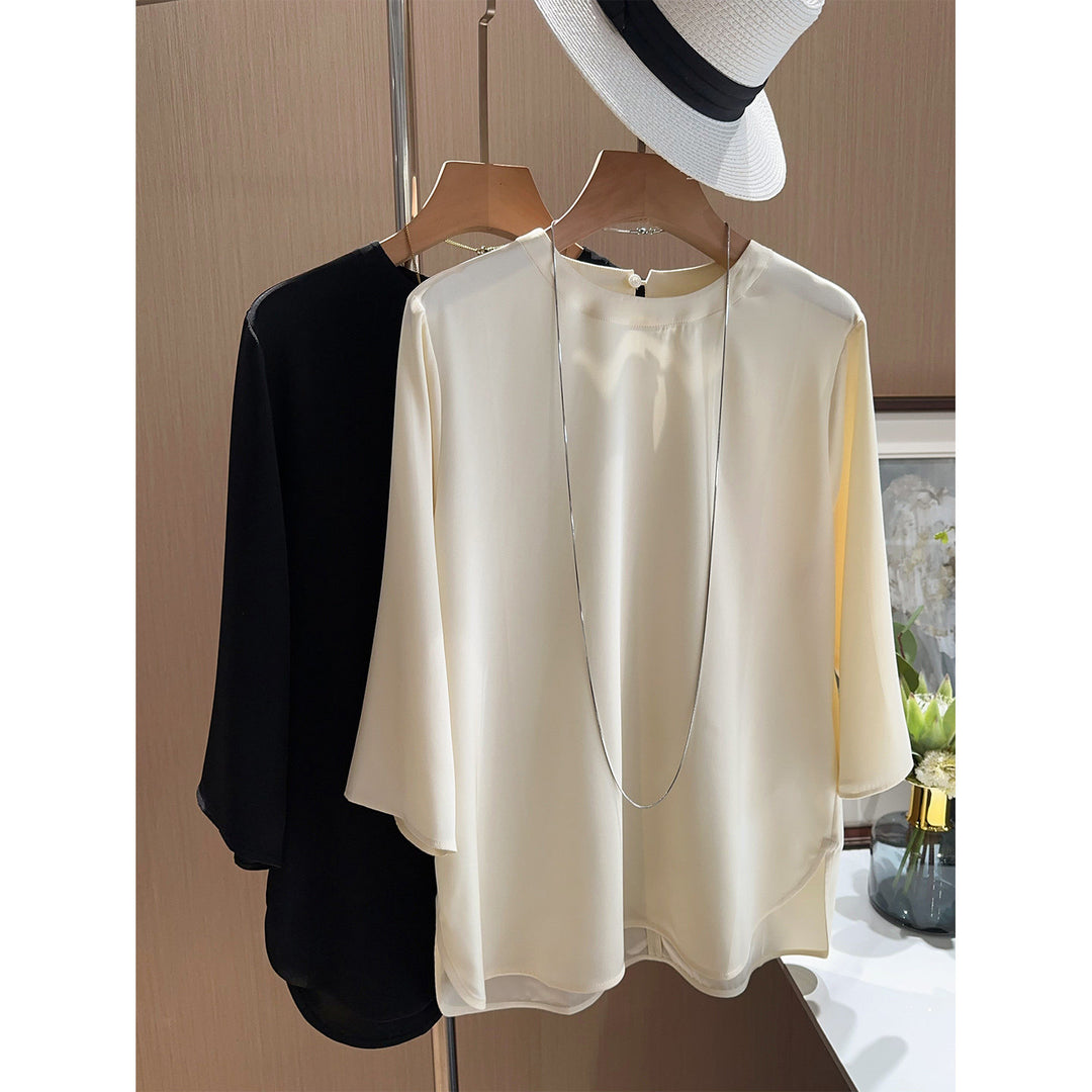 Damen Elegante und luftige Bluse mit drei Viertel-Ärmeln Nord Taschen