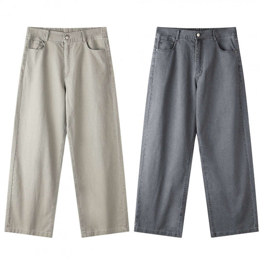 Damen Weite Highwaist-Culotte-Hose mit elastischem Bund und geradem Bein Nord Taschen