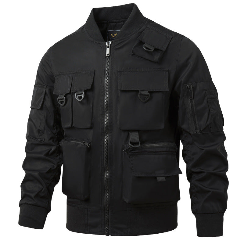 Herren Utility‑Bomberjacke mit multifunktionalem Taschensystem und leichtem Nylonmaterial Nord Taschen