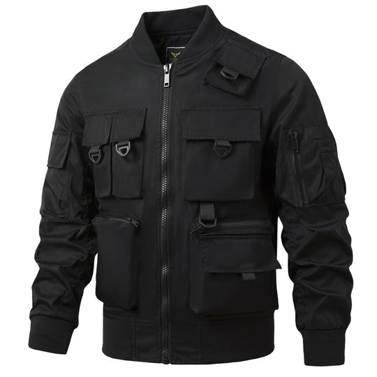 Herren Utility‑Bomberjacke mit multifunktionalem Taschensystem und leichtem Nylonmaterial Nord Taschen