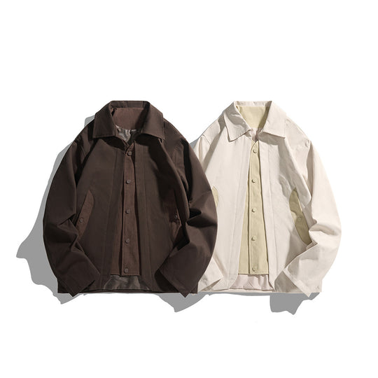 Herren leichte Freizeitjacke mit Hemdkragen, Druckknopfleiste und verdeckten Nahttaschen Nord Taschen