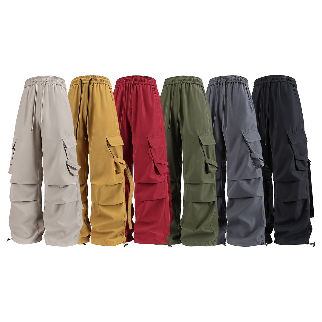 Herren Baggy‑Cargo‑Hose mit modularen Klappfächern, Band‑Details und Kordelbund Nord Taschen