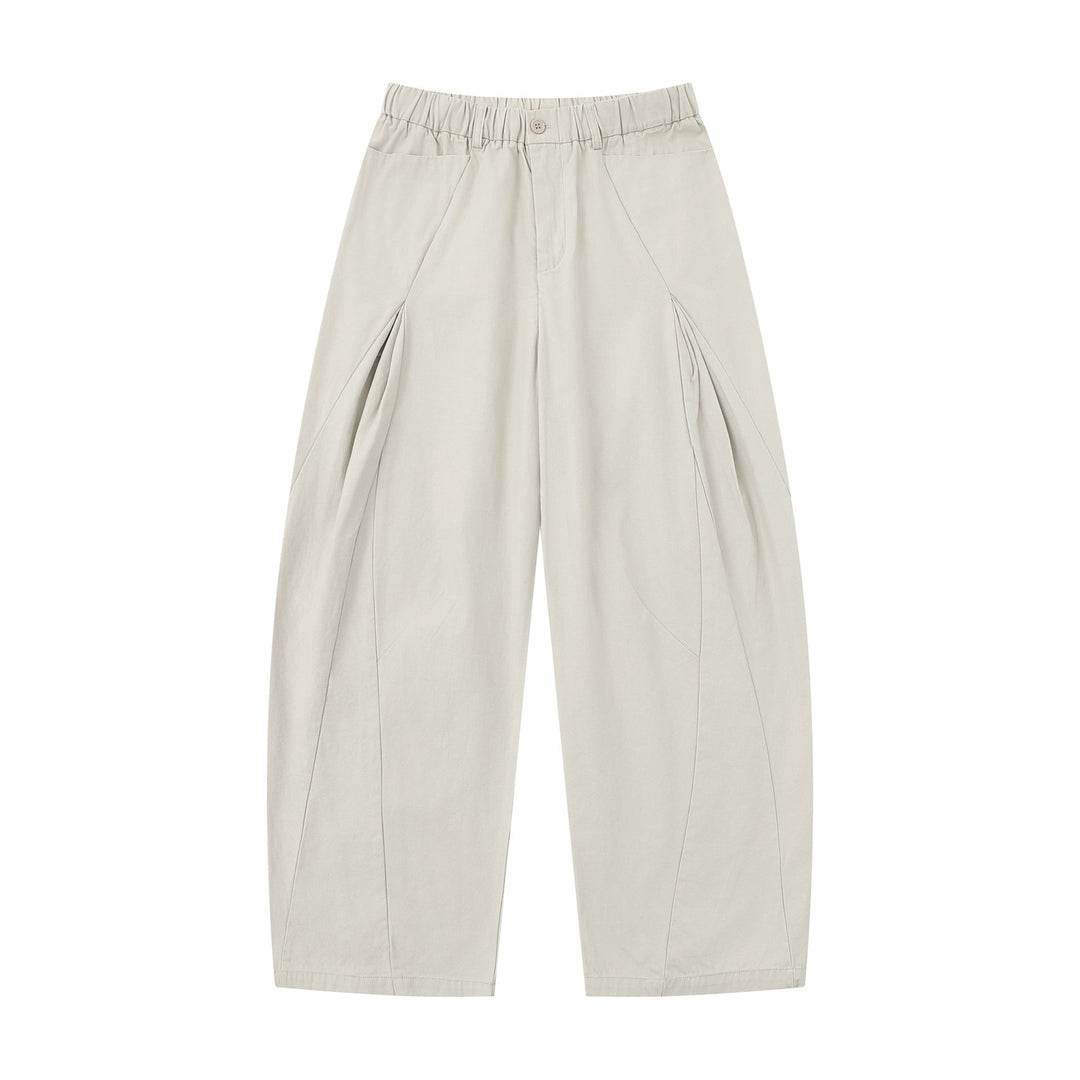 Damen Weite Culotte-Hose mit dekorativen Falten und elastischem Bund Nord Taschen