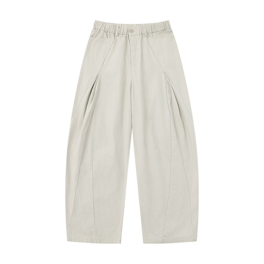 Damen Weite Culotte-Hose mit dekorativen Falten und elastischem Bund Nord Taschen