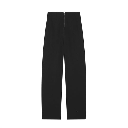 Damen Hochtaillierte weite Stoffhose mit geradem Bein und verdecktem Bund Nord Taschen
