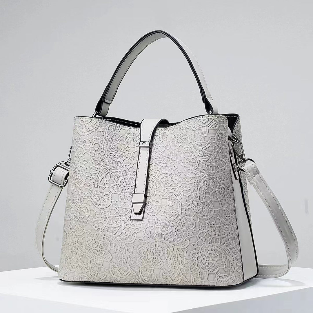 Damen elegante Handtasche mit floralen Spitzenakzenten Nord Taschen