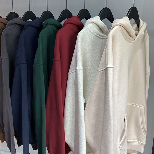 Unisex Schlichter Oversize-Kapuzenpullover mit Soft-Fleece-Innenseite und tiefer Raglannaht Nord Taschen