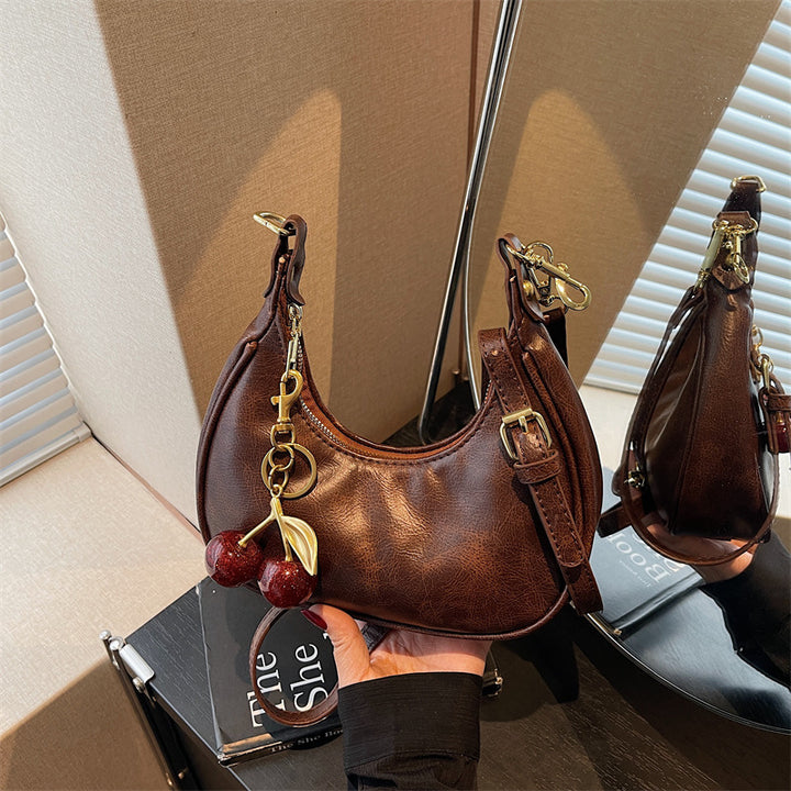 Damen Hobo-Tasche mit dekorativem Kirschmotiv und hochwertigem Kunstleder Nord Taschen