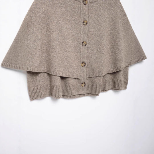 Damen Cape-Cardigan mit durchgehender Knopfleiste und doppellagigem Saum Nord Taschen