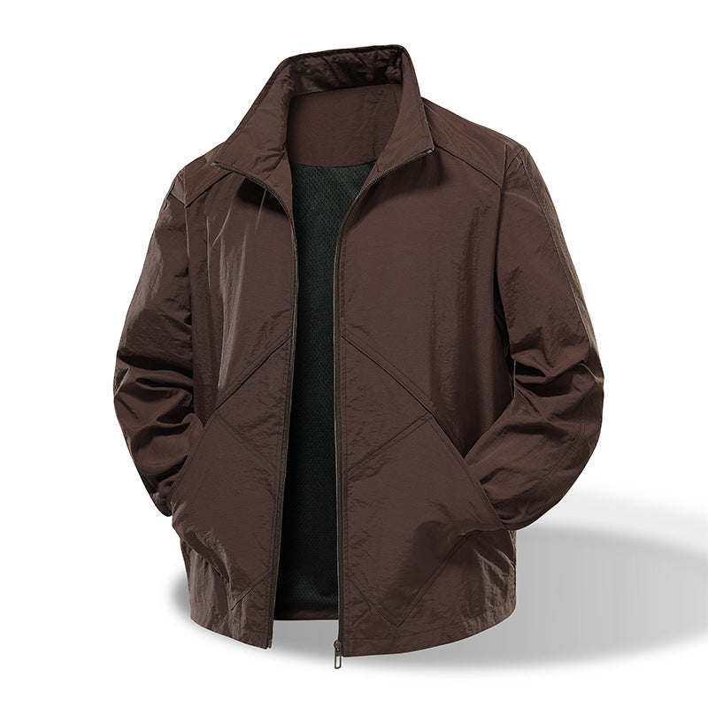 Herren Leichte Windbreaker-Outdoorjacke mit Stehkragen, Zweiwege-Reißverschluss und verdeckten Taschen Nord Taschen