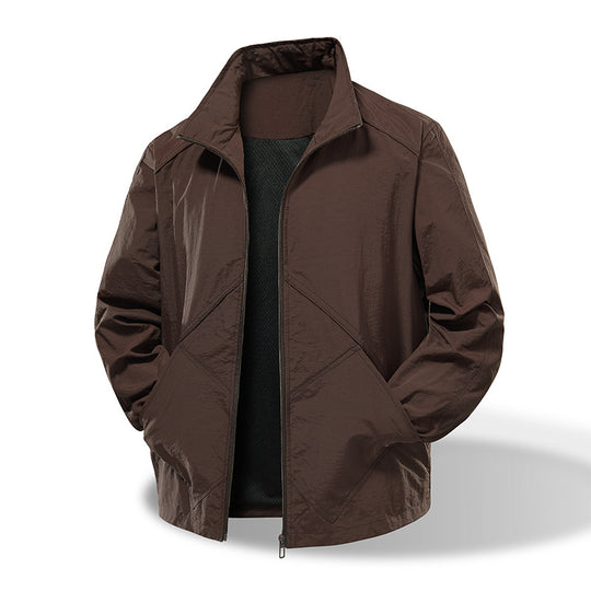 Herren Leichte Windbreaker-Outdoorjacke mit Stehkragen, Zweiwege-Reißverschluss und verdeckten Taschen Nord Taschen