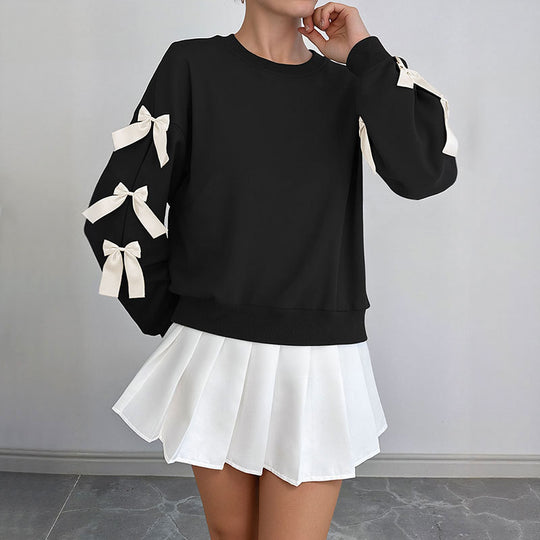 Damen Crop-Pullover mit Schleifen-Details Nord Taschen