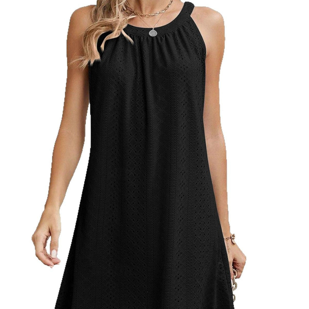 Damen lässiges Sommerkleid mit Spitzendetails und Hängeschlaufe