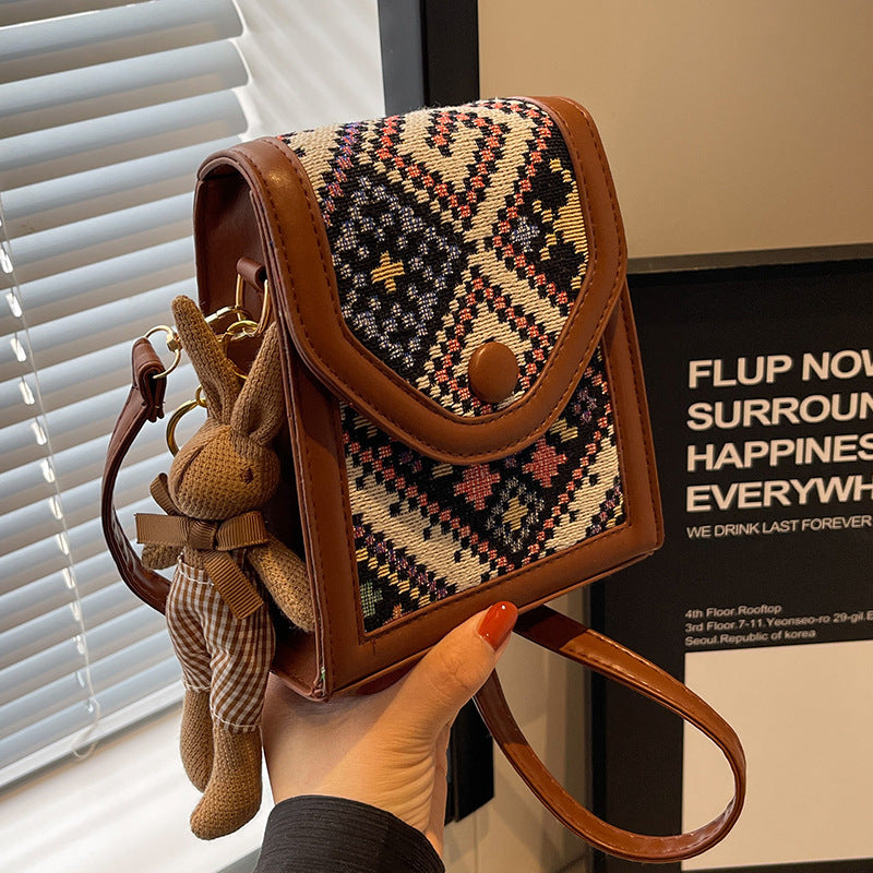 Damen Handtasche mit ethnischem Muster und hochwertigem Leder Nord Taschen