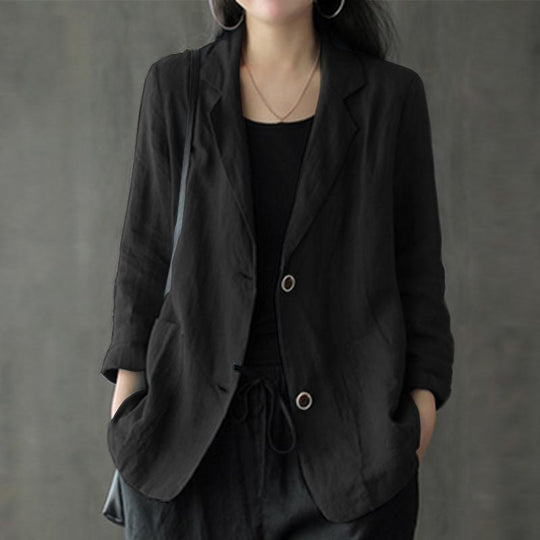 Damen Lässiger Leinenblazer Nord Taschen