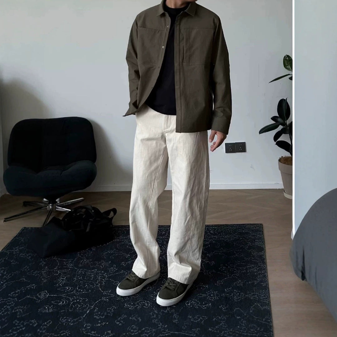 Herren Bequeme Leinen-Hose Nord Taschen