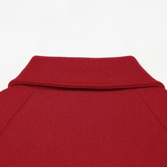 Damen Kurze Wollmix-Capejacke mit Raglanärmeln und Umschlagmanschetten Nord Taschen