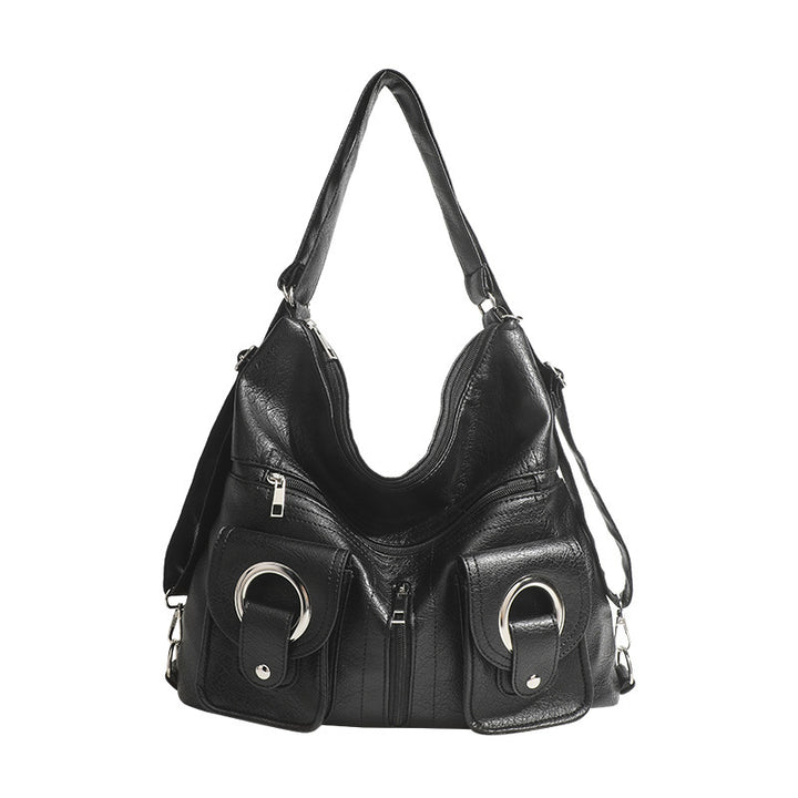 Damen Hobo-Tasche mit innovativem Faltendesign und dekorativen Ringgriffen Nord Taschen