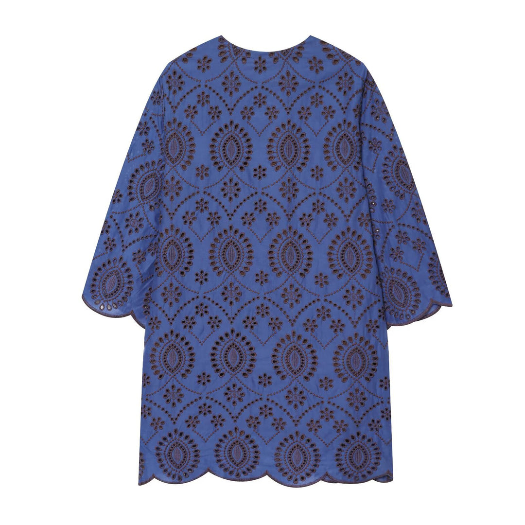 Damen Bestickte Broderie-Anglaise Tunika mit Ajour-Details Nord Taschen