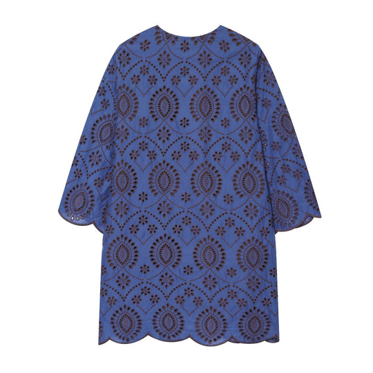 Damen Bestickte Broderie-Anglaise Tunika mit Ajour-Details Nord Taschen
