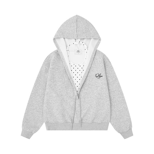 Damen Lagen-Kapuzenjacke mit integriertem Tupfen-Innenlayer und Tunnelzug Nord Taschen