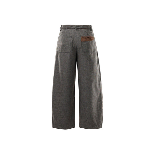 Damen Weite High Waist Culotte-Hose mit Gürtel und Kontrasttaschen Nord Taschen