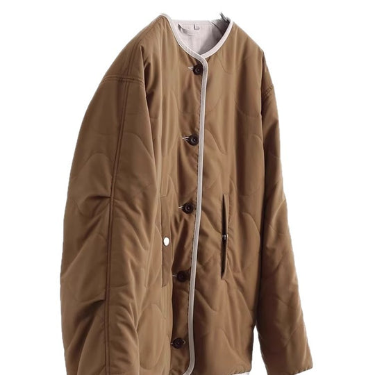 Damen Stylische Steppjacke mit Rundhalsausschnitt Nord Taschen
