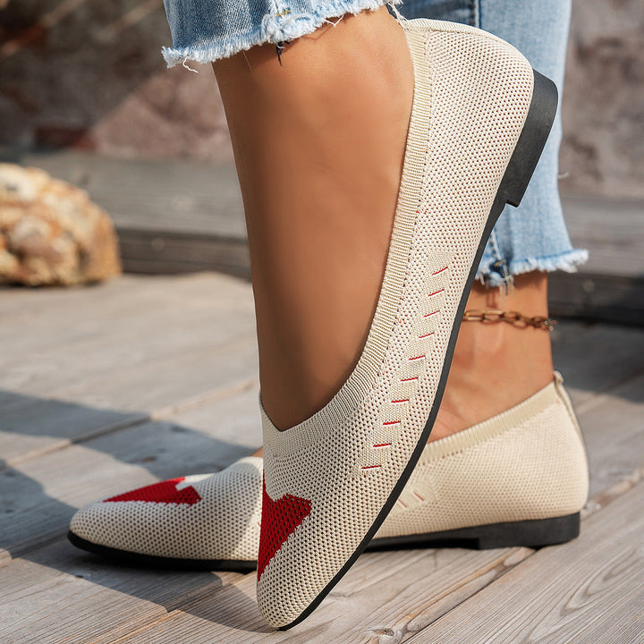 Damen Ballerinas mit kreativem Hahnentrittmuster und flexiblem Fußbett