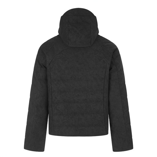 Herren wattierte Kurz-Steppjacke mit Kapuze, Tunnelzug und durchgehendem Reißverschluss Nord Taschen