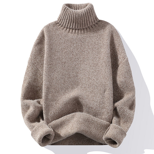 Herren Rollkragenpullover aus Bouclé-Feinstrick mit gerippten Bündchen Nord Taschen