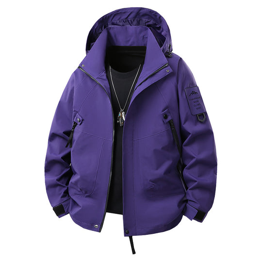 Herren Technische Kapuzen-Softshelljacke mit wasserabweisender Membran, Reißverschluss‑Taschen und verstellbarem Bund Nord Taschen